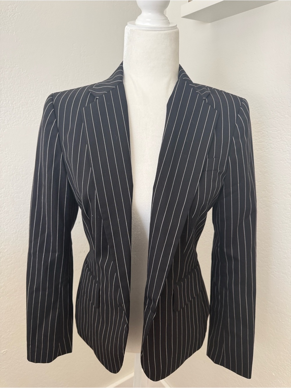 Lauren Ralph Lauren wool Black Pinstripe Tailored Blazer